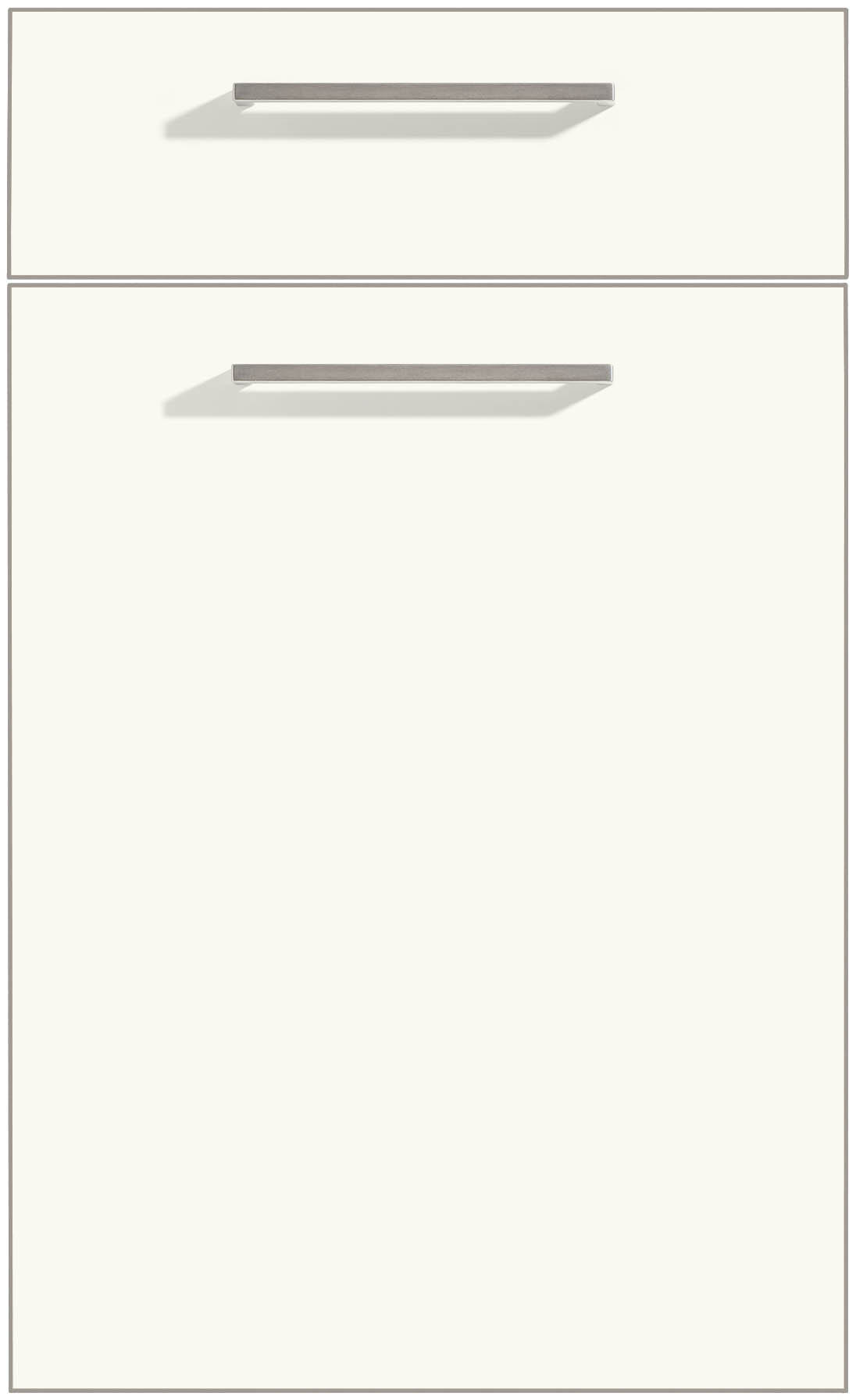 Bianco opaco - bordo spesso, effetto acciaio inox, 935