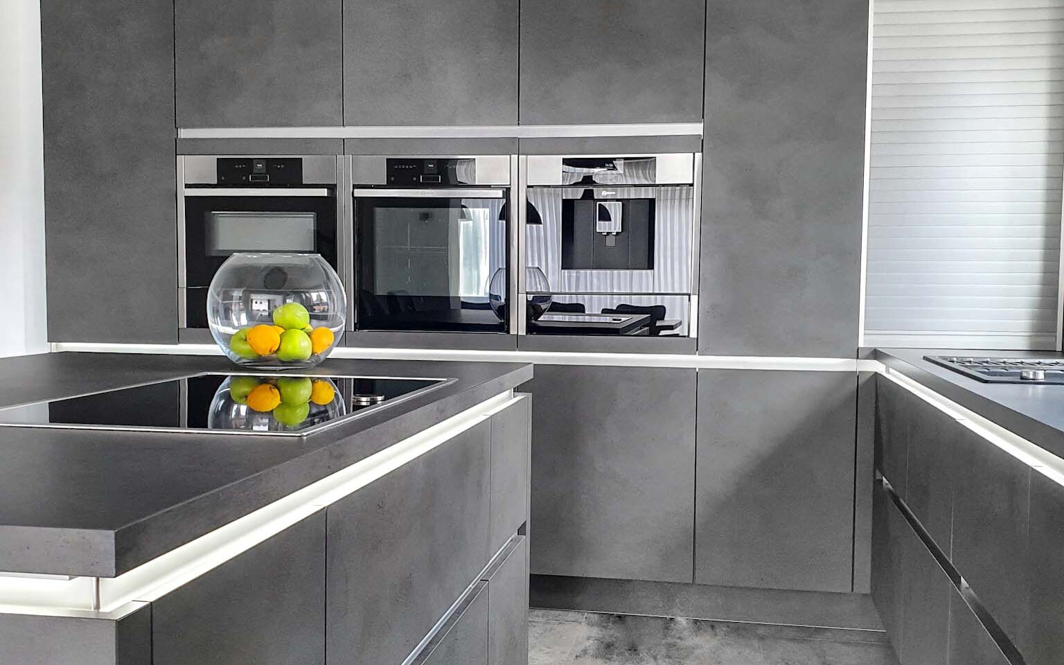 Concrete effect hot sale kitchen units
