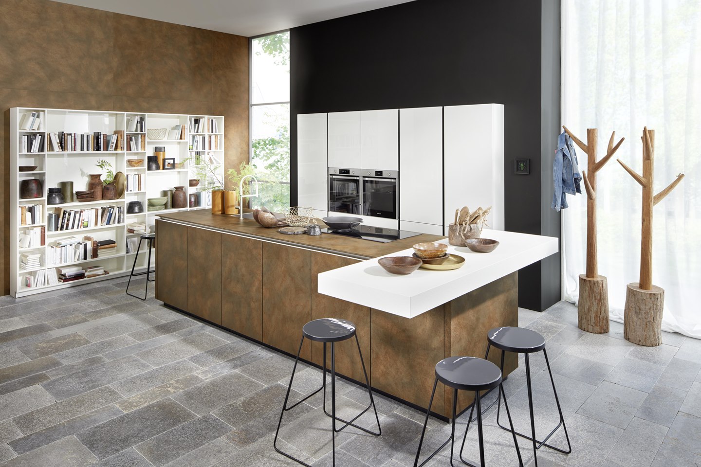 FERRO Corten steel + NOVA LACK white high-gloss