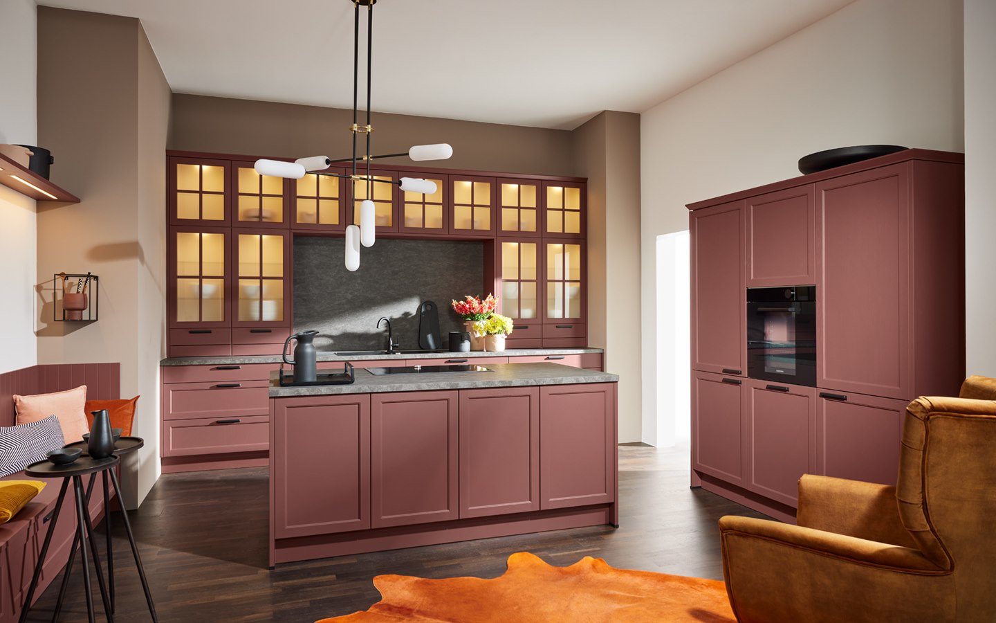 Lugano Lack: Auténtico frente de cocina con estructura de madera