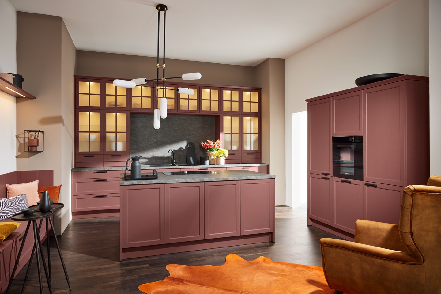 Lugano Lack: Auténtico frente de cocina con estructura de madera