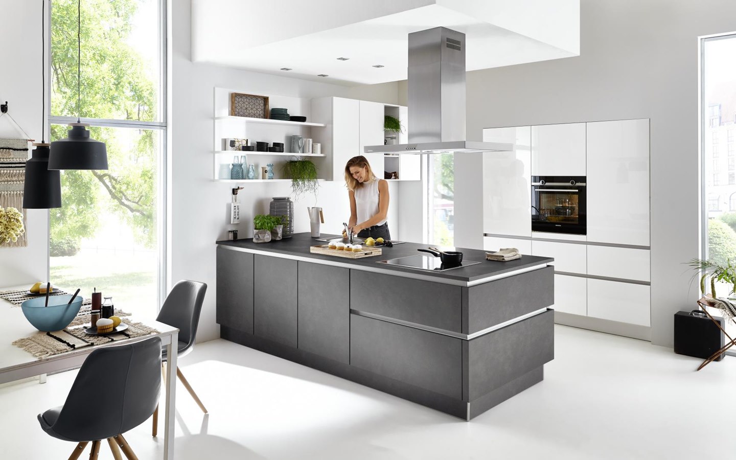 Metal Stahl Grau Lux Weiss