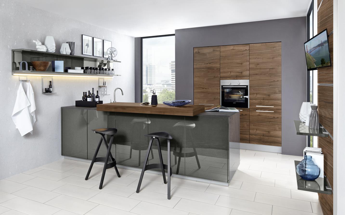 Nova Lack Quarzgrau Artwood Nussbaum Royal